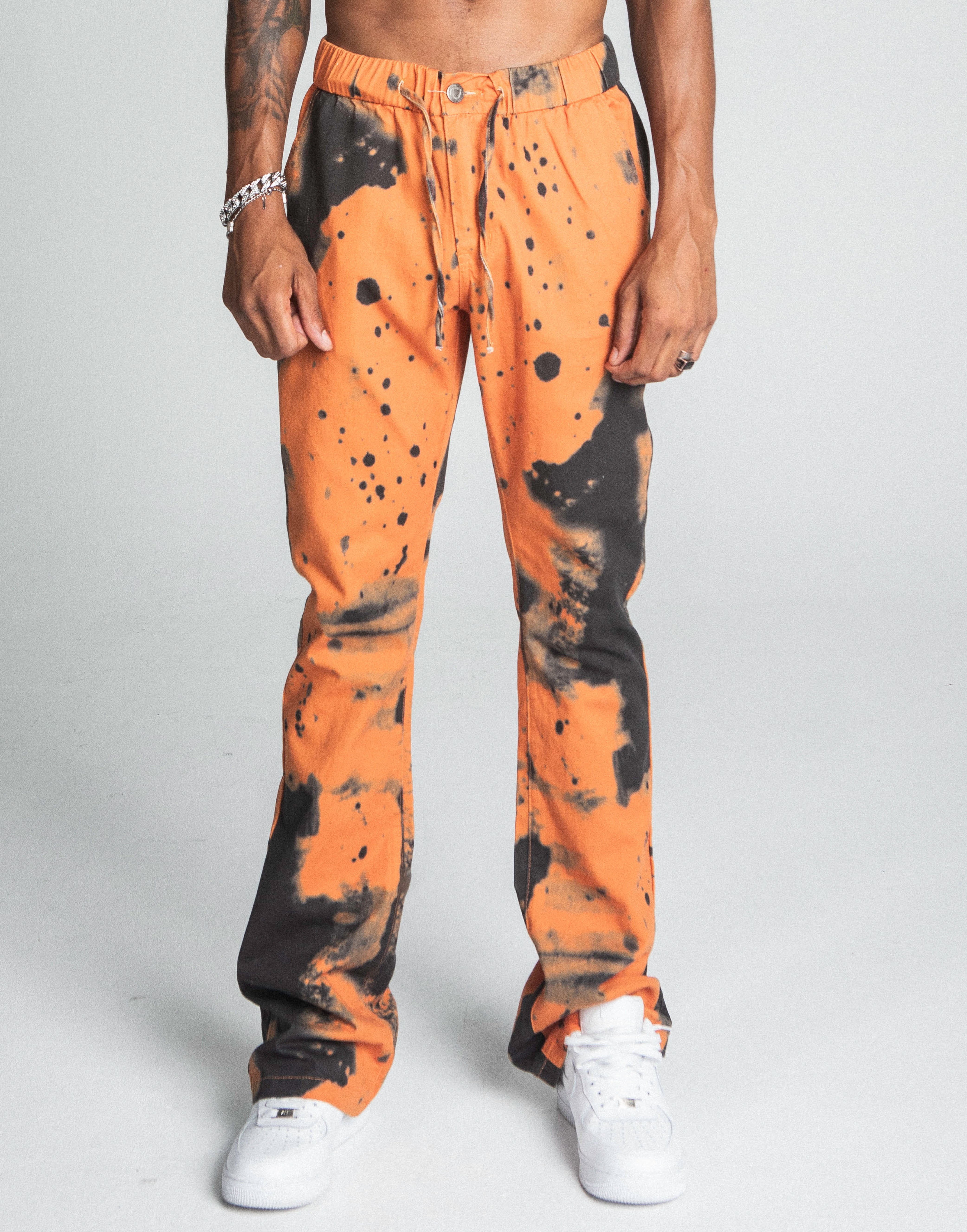 AJ04SK COLOR DYE STACKED JEANS ORANGE