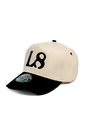 L8 HAT OFF WHITE AND BLACK L8