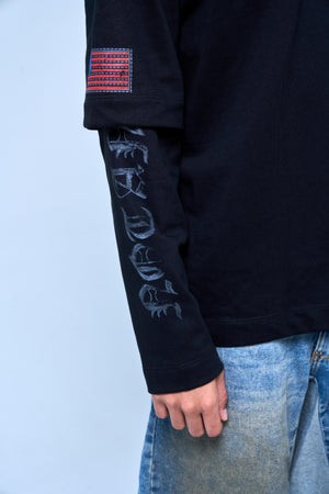 SINNERS POLIZIA BLACK DOUBLE SLEEVE Sinners