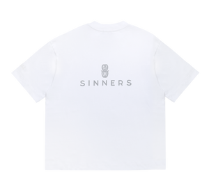 SINNERS RHINESTONE LOGO WHITE T-SHIRT Sinners