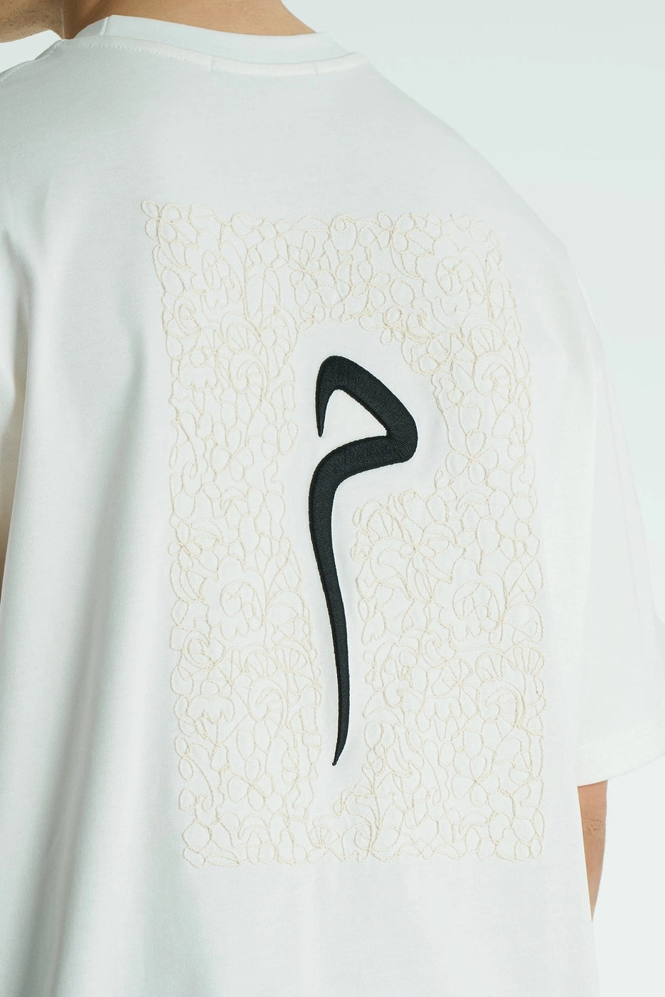 SAW Glyph Oversize Men's T-Shirt, Ecru