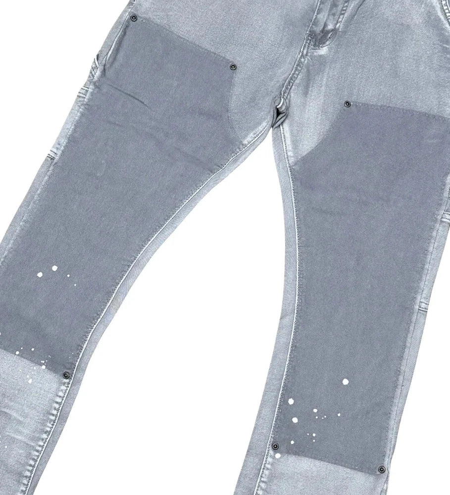 VICIOUS DENIM STACKED FIT VC660-GREY Vicious Denim