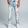 AJ19SK OIL PAINT STACKED JEANS
