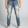 AJ722SL-1 RIPPED VINTAGE SLIM JEANS