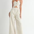 Jumpsuit beige flor