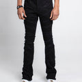AJS410 SHREDDED STACKED JEANS BLACK