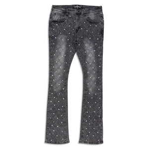 Vicious Denim Men's Stacked Embellished Jeans - Grey Vicious Denim