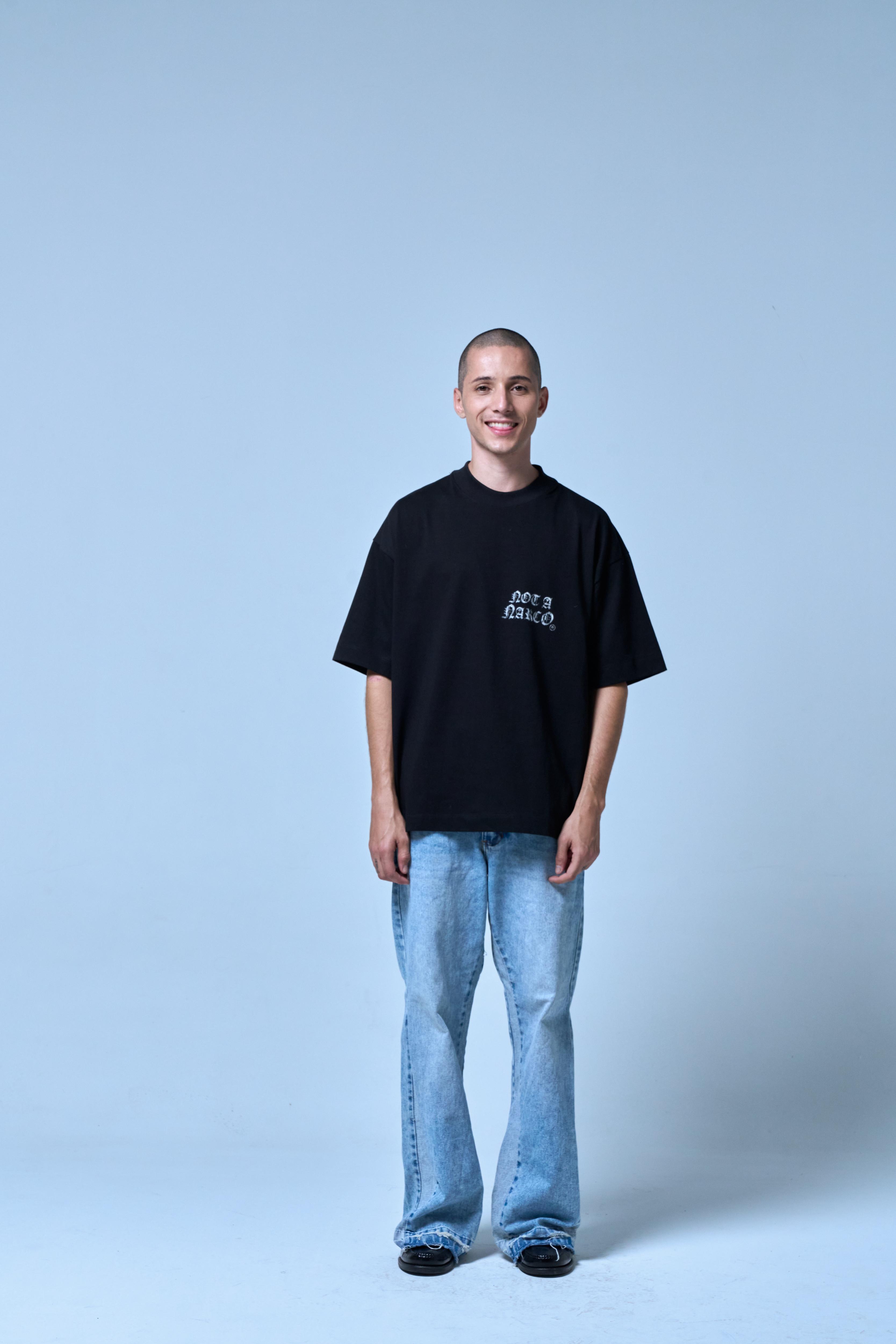 SINNERS NOT A NARCO FW25 BLACK T-SHIRT Sinners