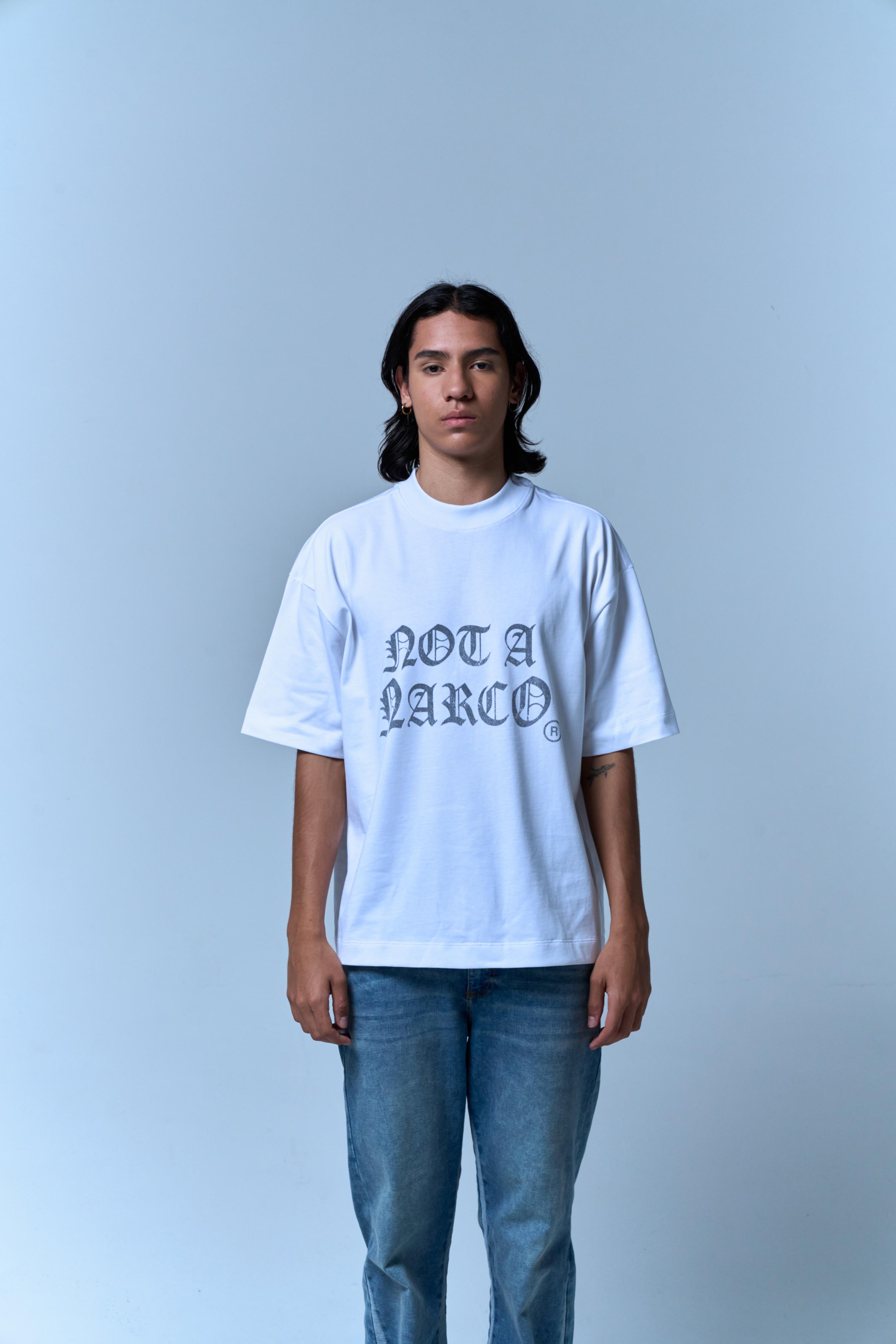 SINNERS NOT A NARCO WHITE T-SHIRT Sinners