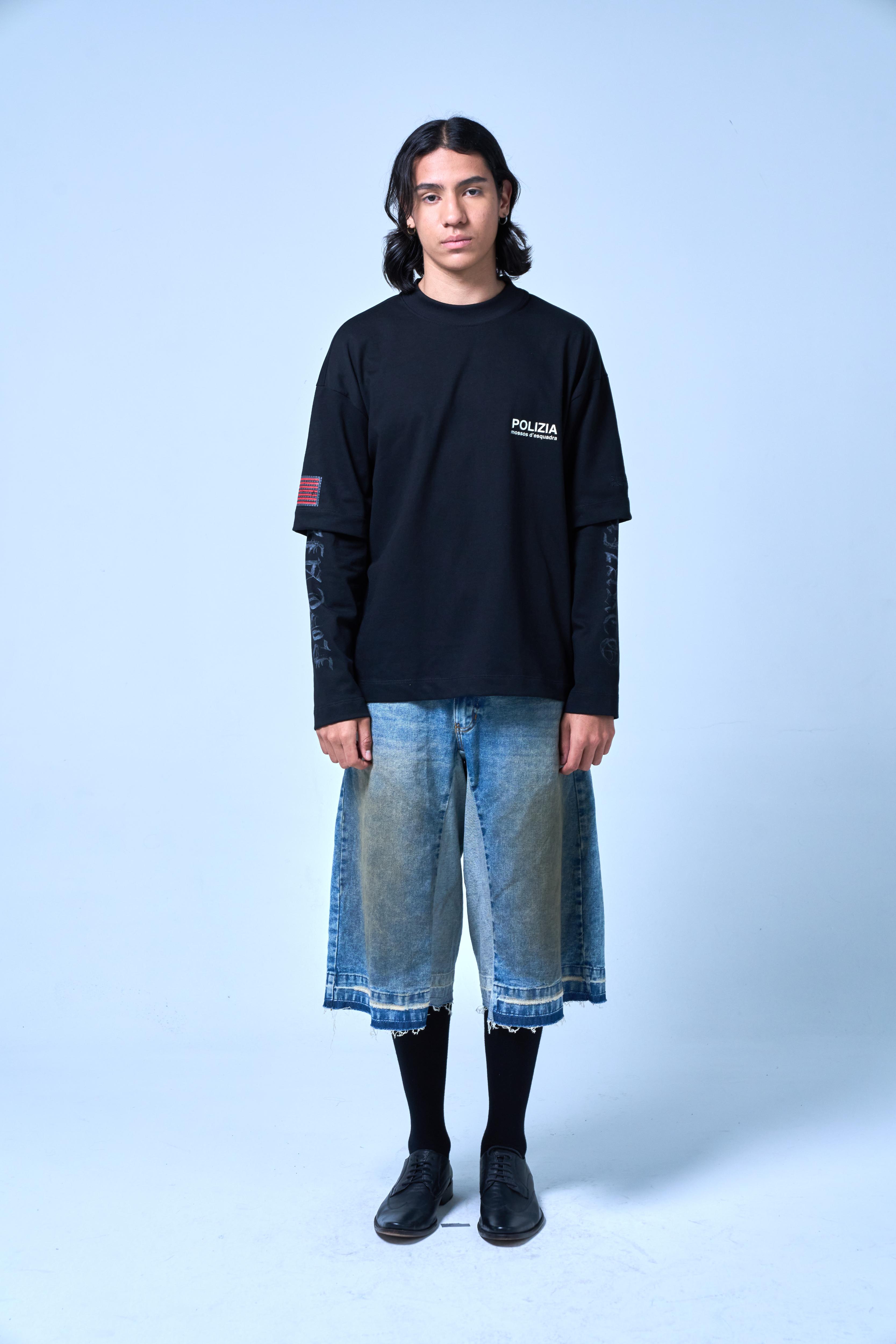 SINNERS POLIZIA BLACK DOUBLE SLEEVE Sinners