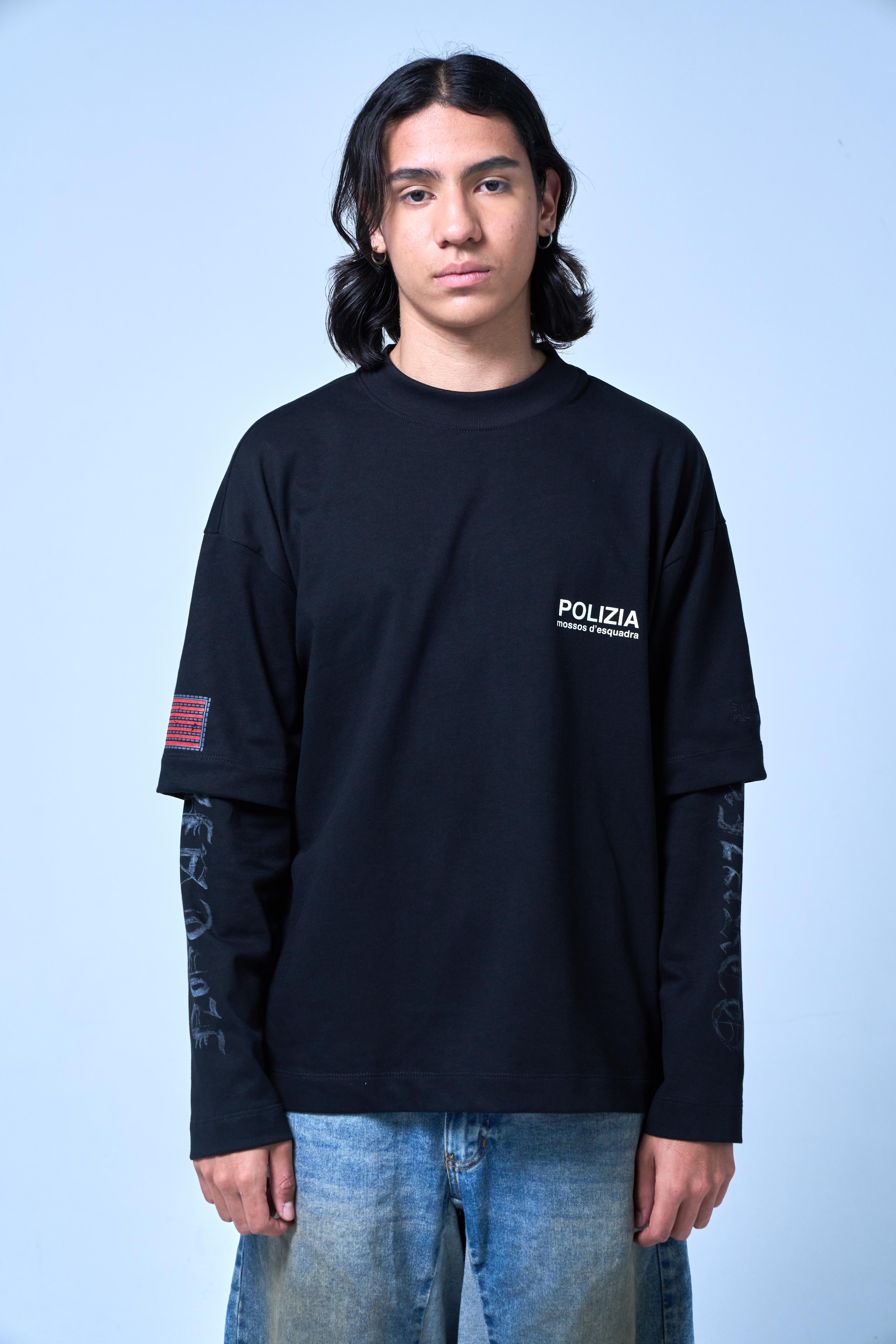 SINNERS POLIZIA BLACK DOUBLE SLEEVE Sinners