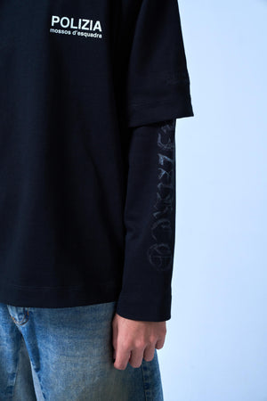 SINNERS POLIZIA BLACK DOUBLE SLEEVE Sinners