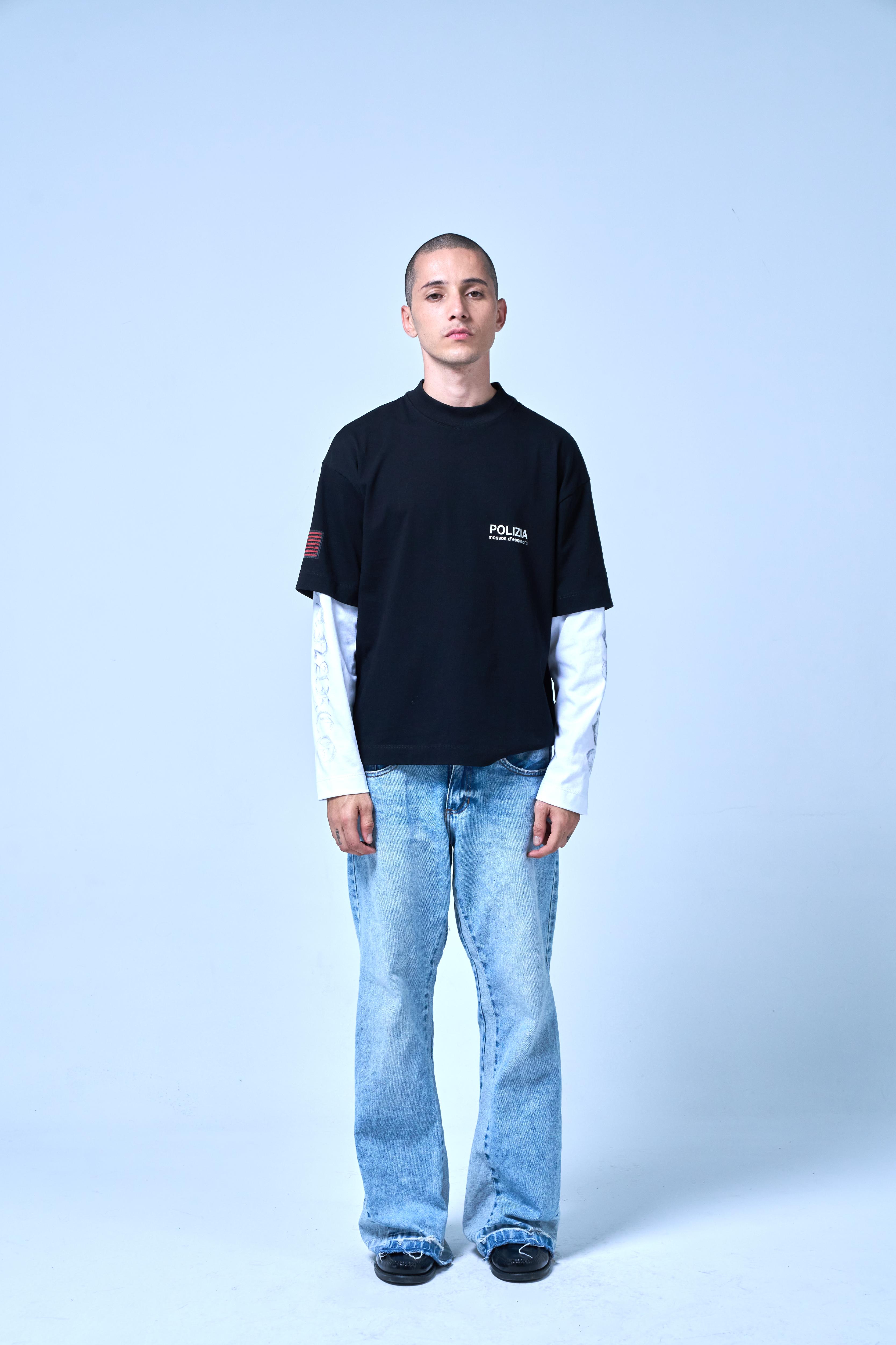 SINNERS POLIZIA BLACK/WHITE DOUBLE SLEEVE Sinners