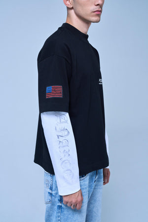 SINNERS POLIZIA BLACK/WHITE DOUBLE SLEEVE Sinners