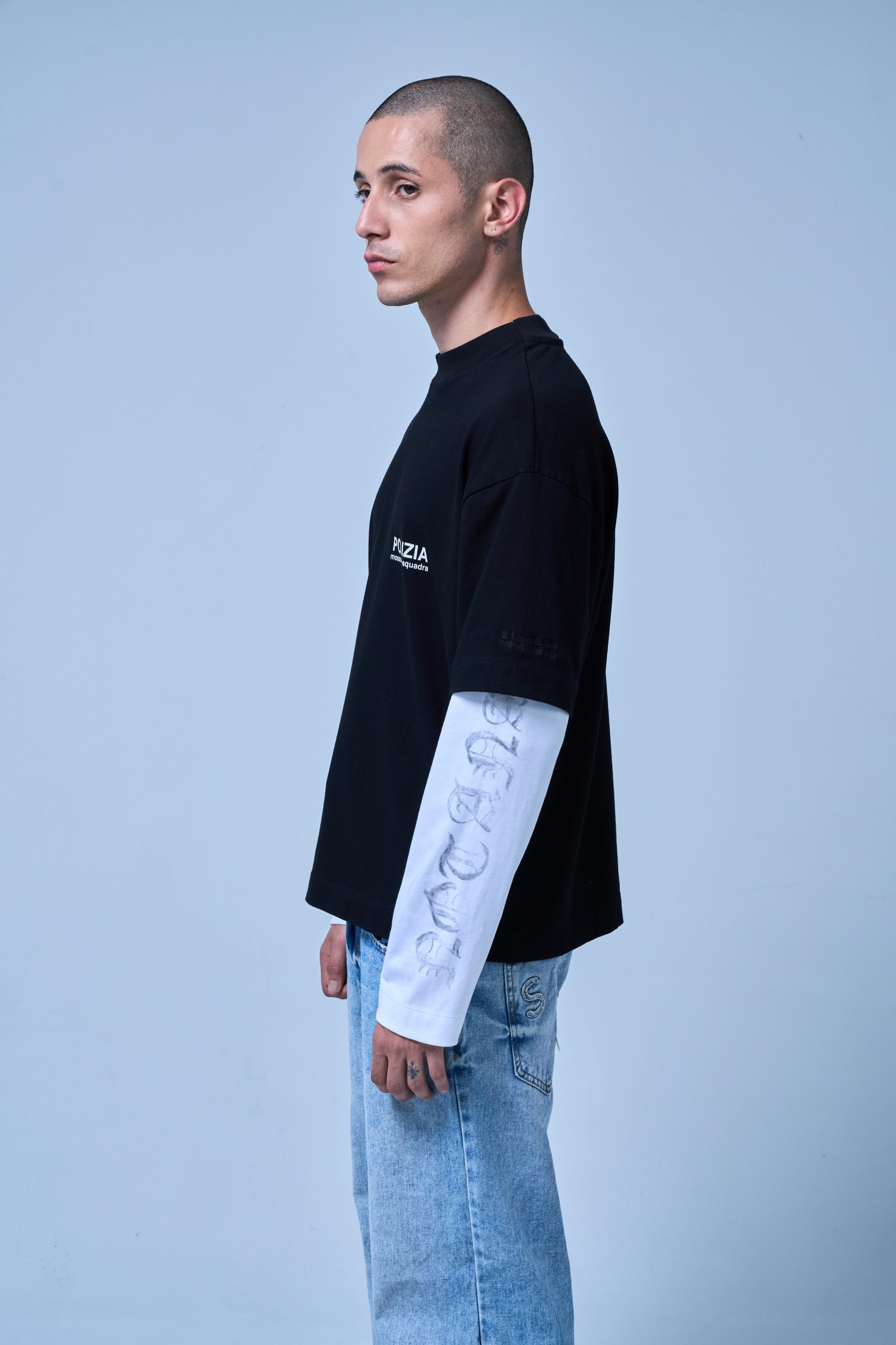 SINNERS POLIZIA BLACK/WHITE DOUBLE SLEEVE Sinners