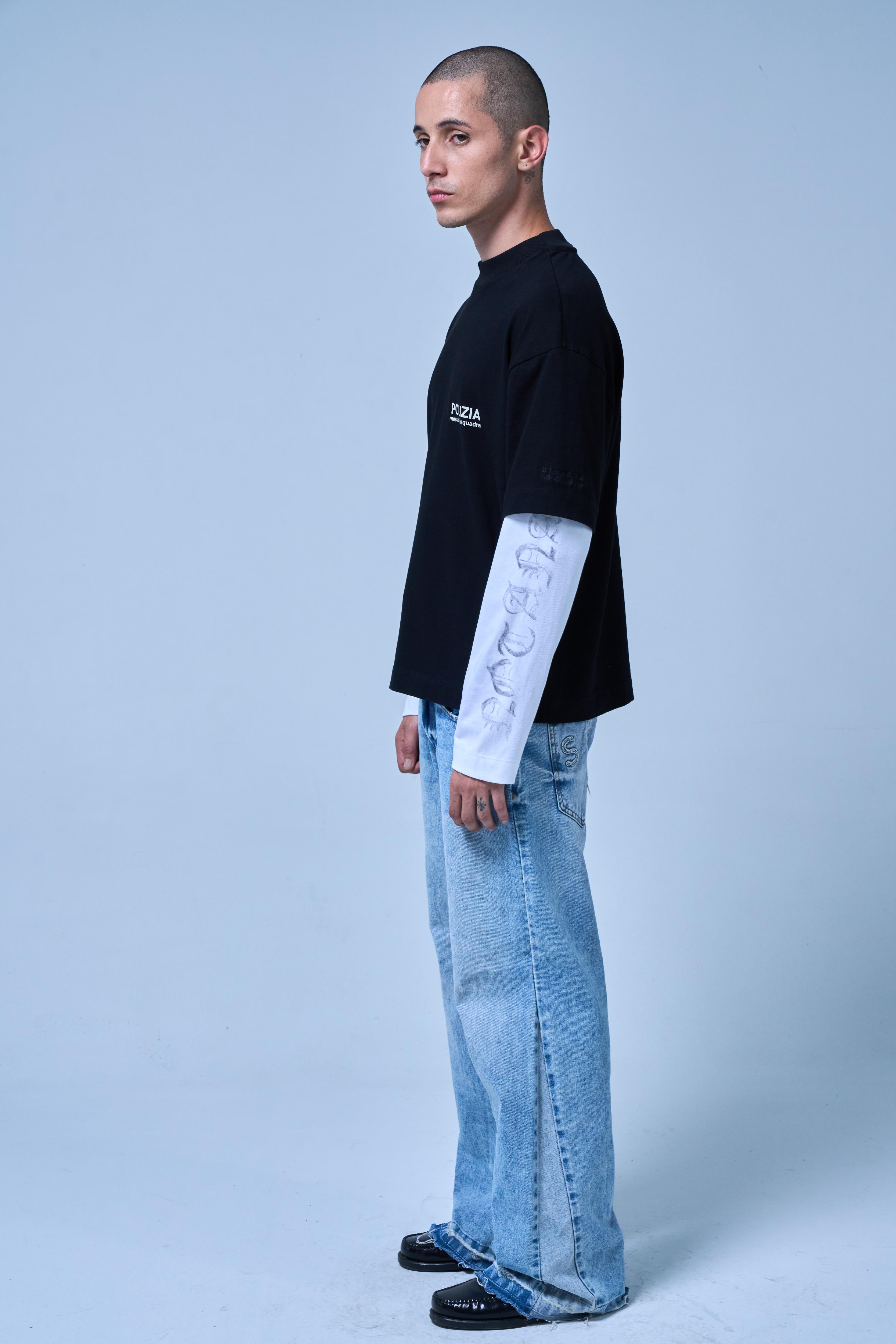 SINNERS POLIZIA BLACK/WHITE DOUBLE SLEEVE Sinners