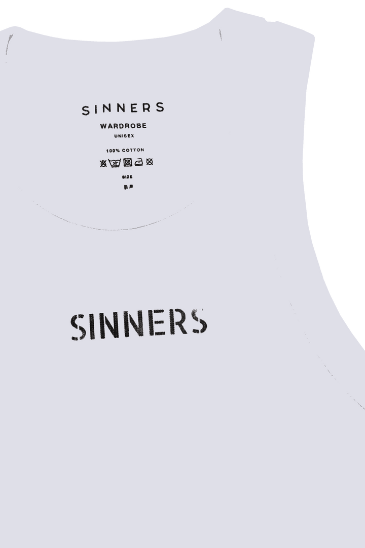 SINNERS WHITE MEN TANK TOP