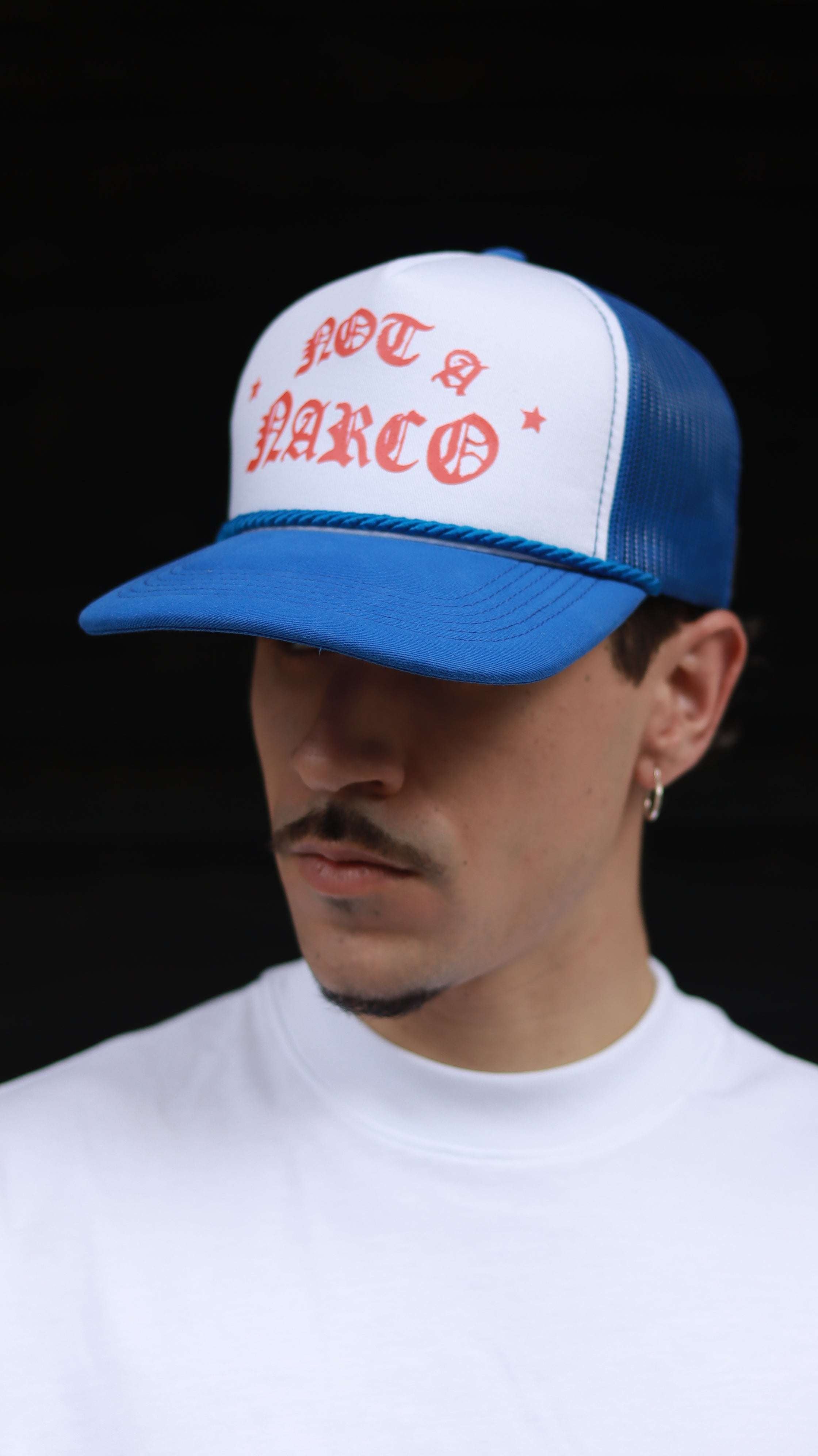 SINNERS NOT A NARCO™ BLUE/WHITE/RED CAP