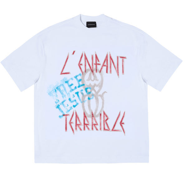 SINNERS L'ENFANT MONOGRAM WHITE T-SHIRT