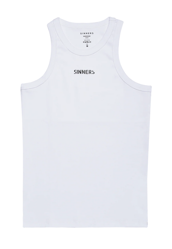 SINNERS WHITE MEN TANK TOP