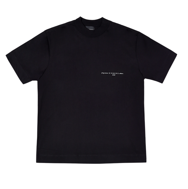 SINNERS GARMENTS BLACK T-SHIRT