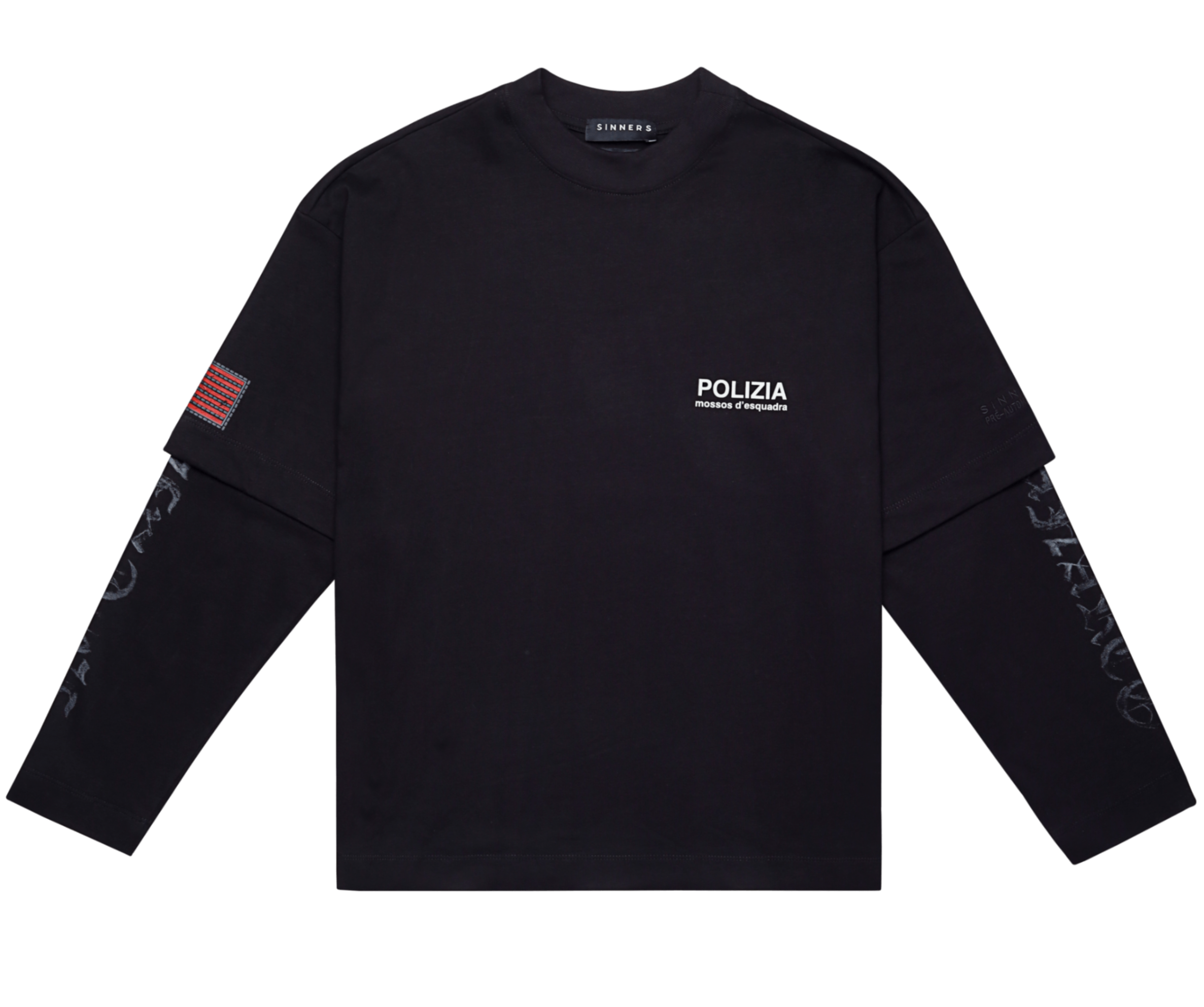 SINNERS POLIZIA BLACK DOUBLE SLEEVE Sinners