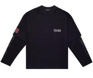 SINNERS POLIZIA BLACK DOUBLE SLEEVE Sinners