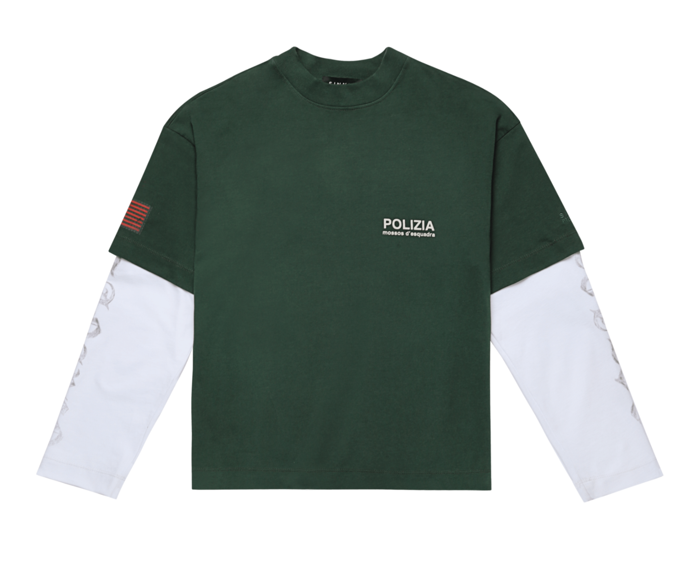 SINNERS POLIZIA GREEN DOUBLE SLEEVE Sinners