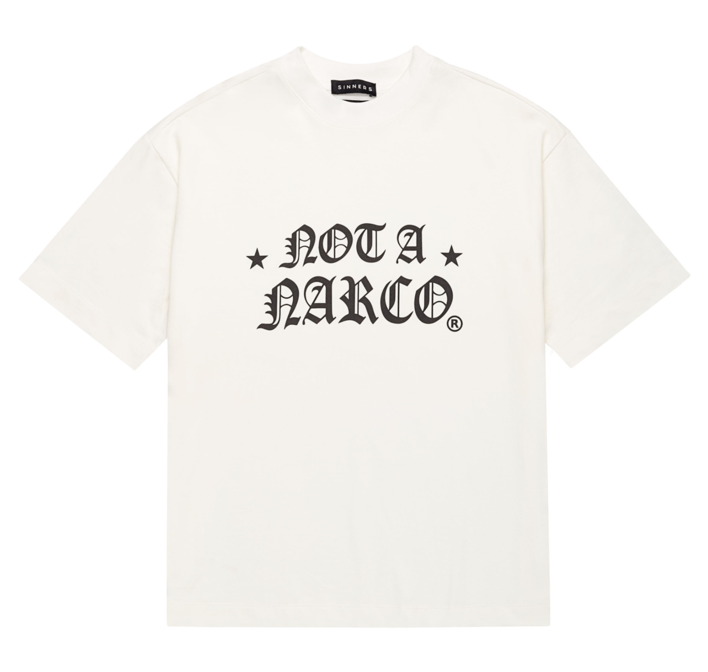 SINNER NOT A NARCO STAR CREME T-SHIRT Sinners
