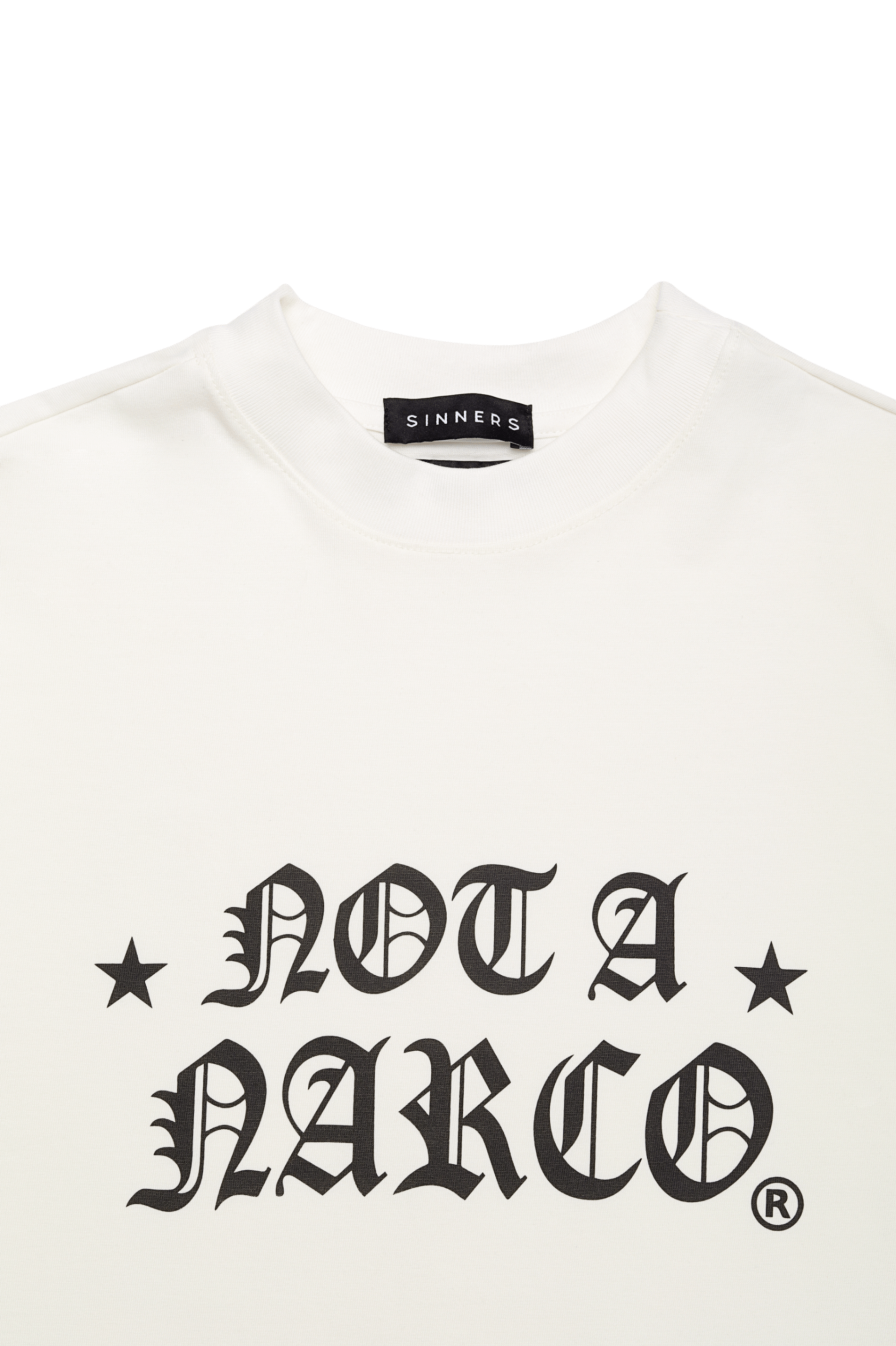 SINNER NOT A NARCO STAR CREME T-SHIRT Sinners
