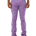 AJS410 SHREDDED STACKED JEANS PURPLE