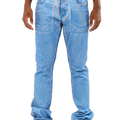 ASJ08 FOIL WASH STACKED JEANS BLUE