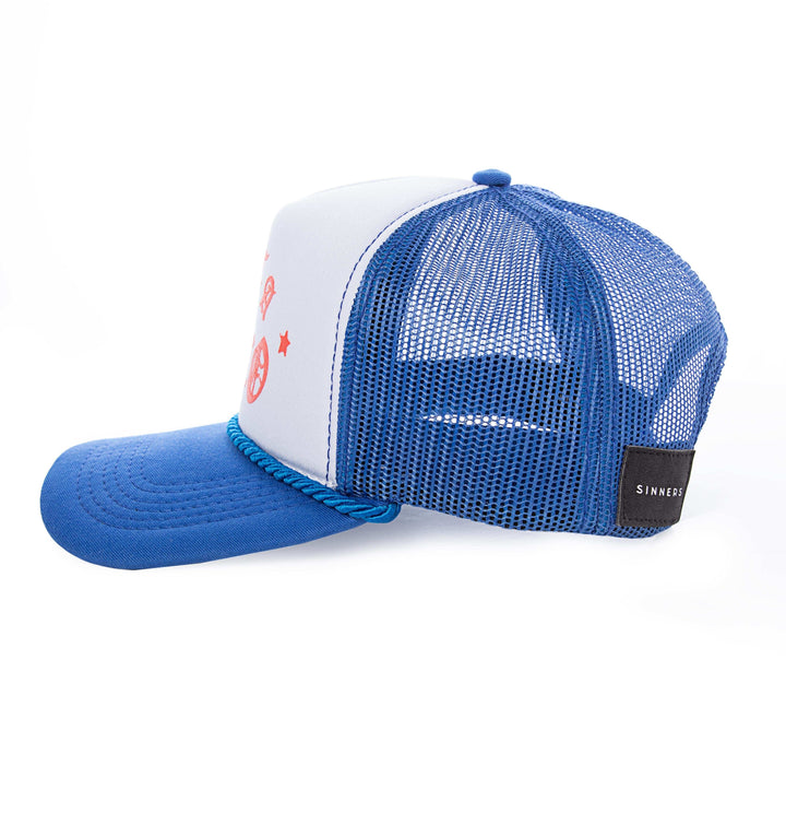 SINNERS NOT A NARCO™ BLUE/WHITE/RED CAP