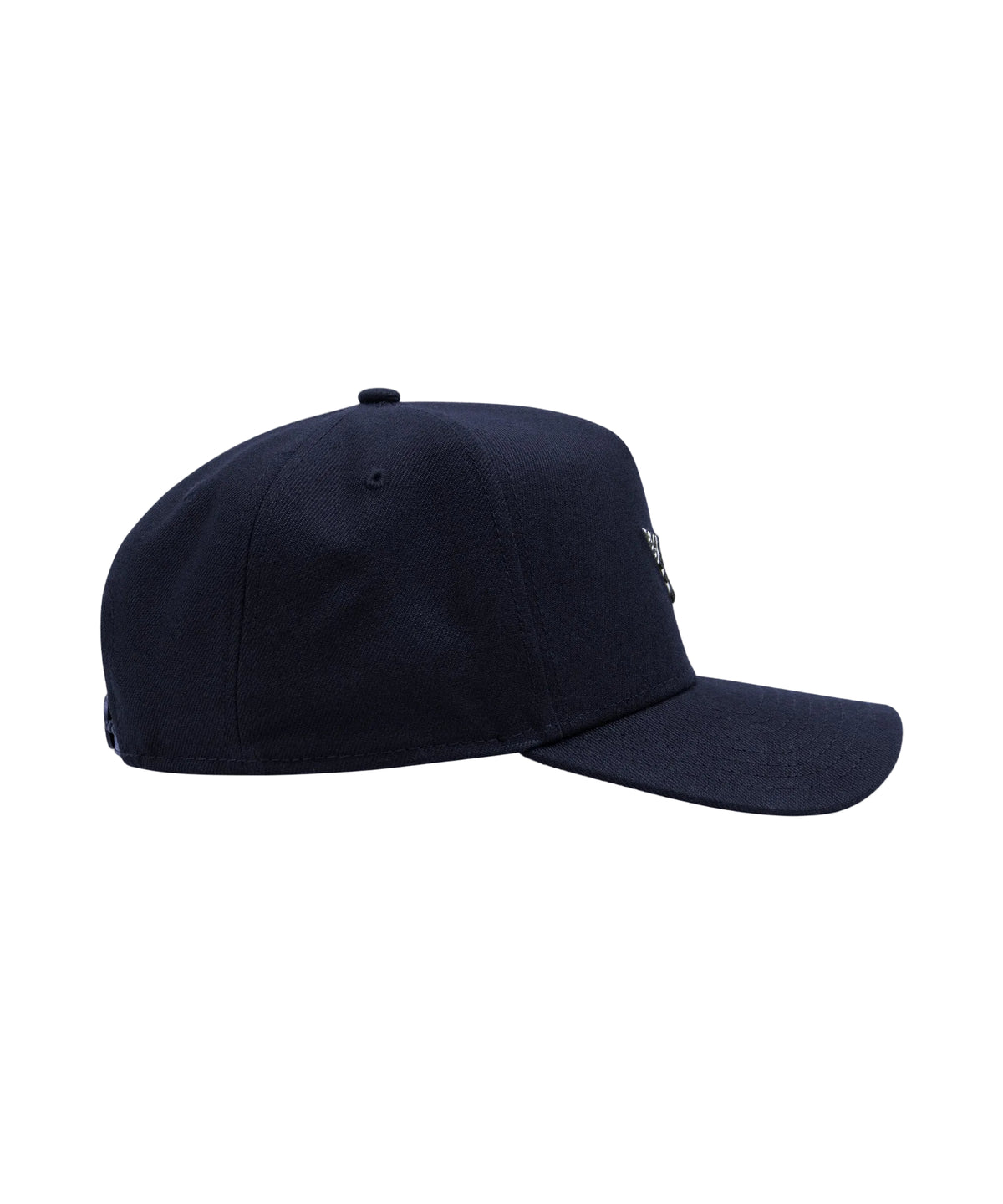 Navy blue baseball cap on a white background