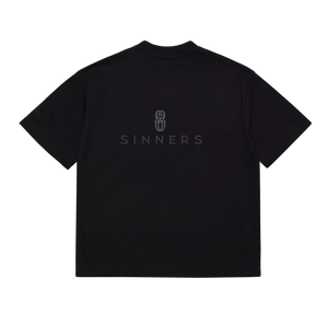 SINNERS RHINESTONE LOGO BLACK T-SHIRT Sinners
