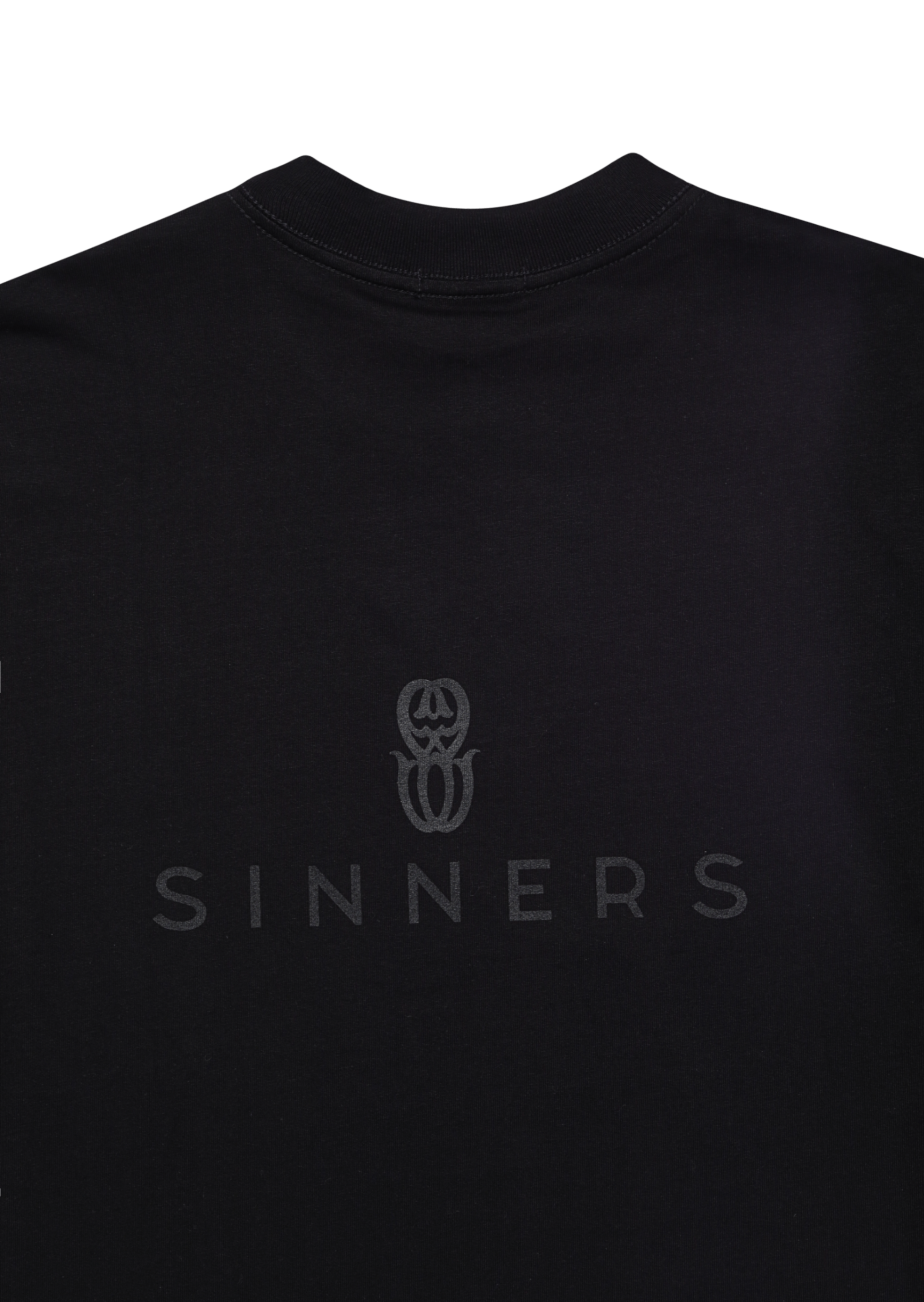 SINNERS RHINESTONE LOGO BLACK T-SHIRT Sinners