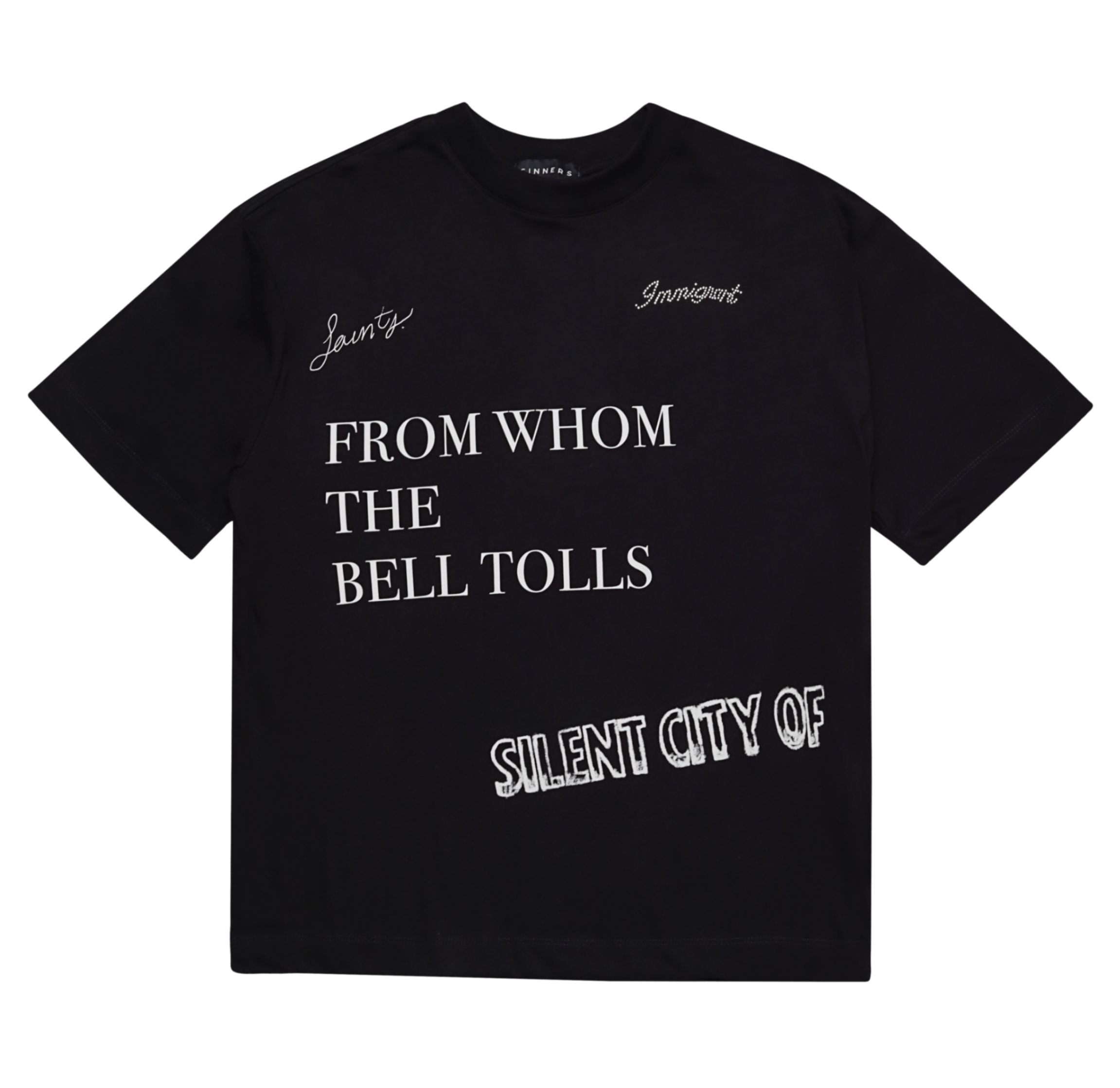 SINNERS CHAMPAGNE SUPERNOVA BLACK T-SHIRT Sinners