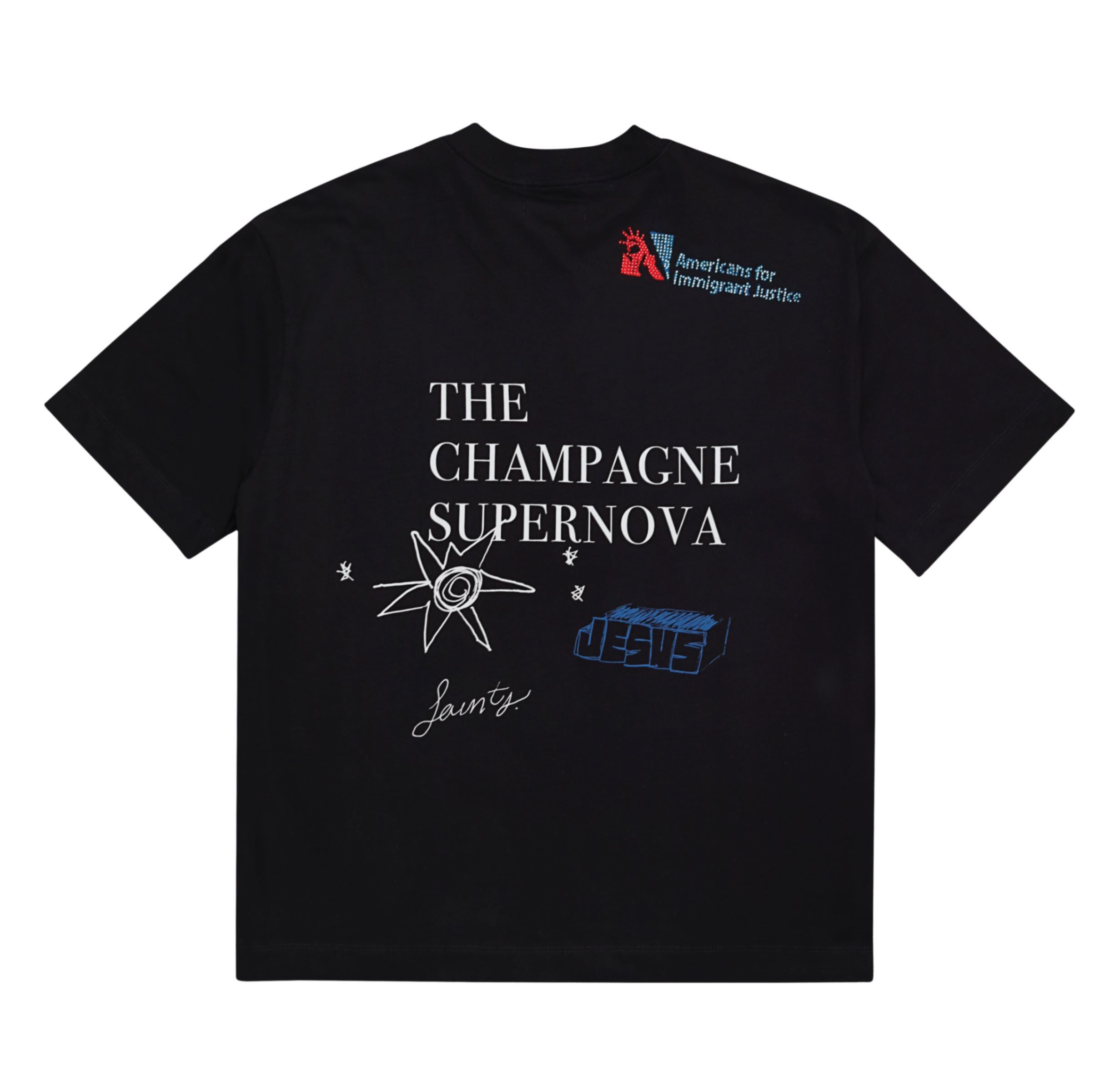 SINNERS CHAMPAGNE SUPERNOVA BLACK T-SHIRT Sinners