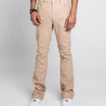 AJS692 LACE LAYERS STACKED JEANS KHAKI