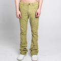 AJS692 LACE LAYERS STACKED JEANS GREEN