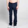 AJS692 LACE LAYERS STACKED JEANS BLACK