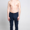 AJS692 LACE LAYERS STACKED JEANS CHARCOAL GREY