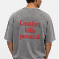 Men's Puffy Print Washed Oversize T-Shirt Grey