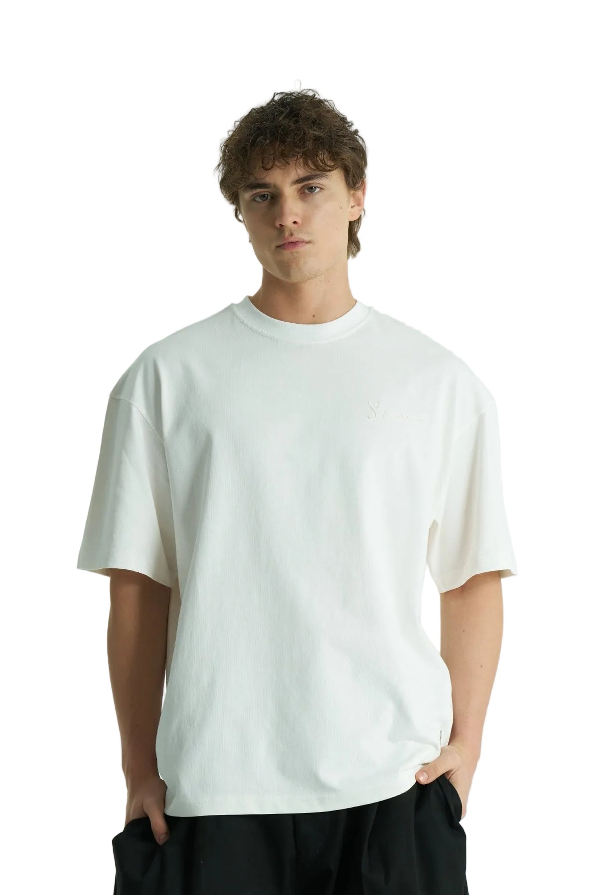 SAW Glyph Oversize Men's T-Shirt, Ecru